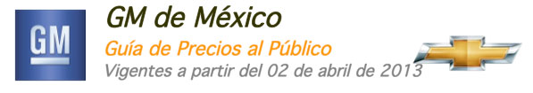 Precios GM México 2013